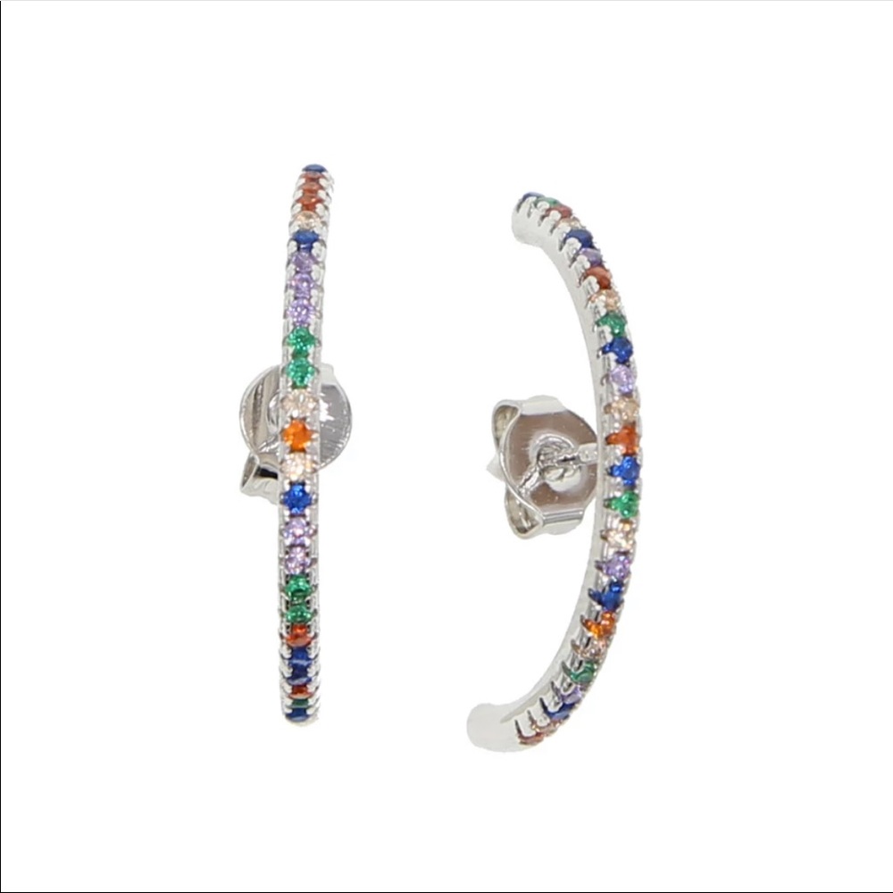 • Lorelai • Crystal Bar Cuff Earrings - Picture 3 of 4